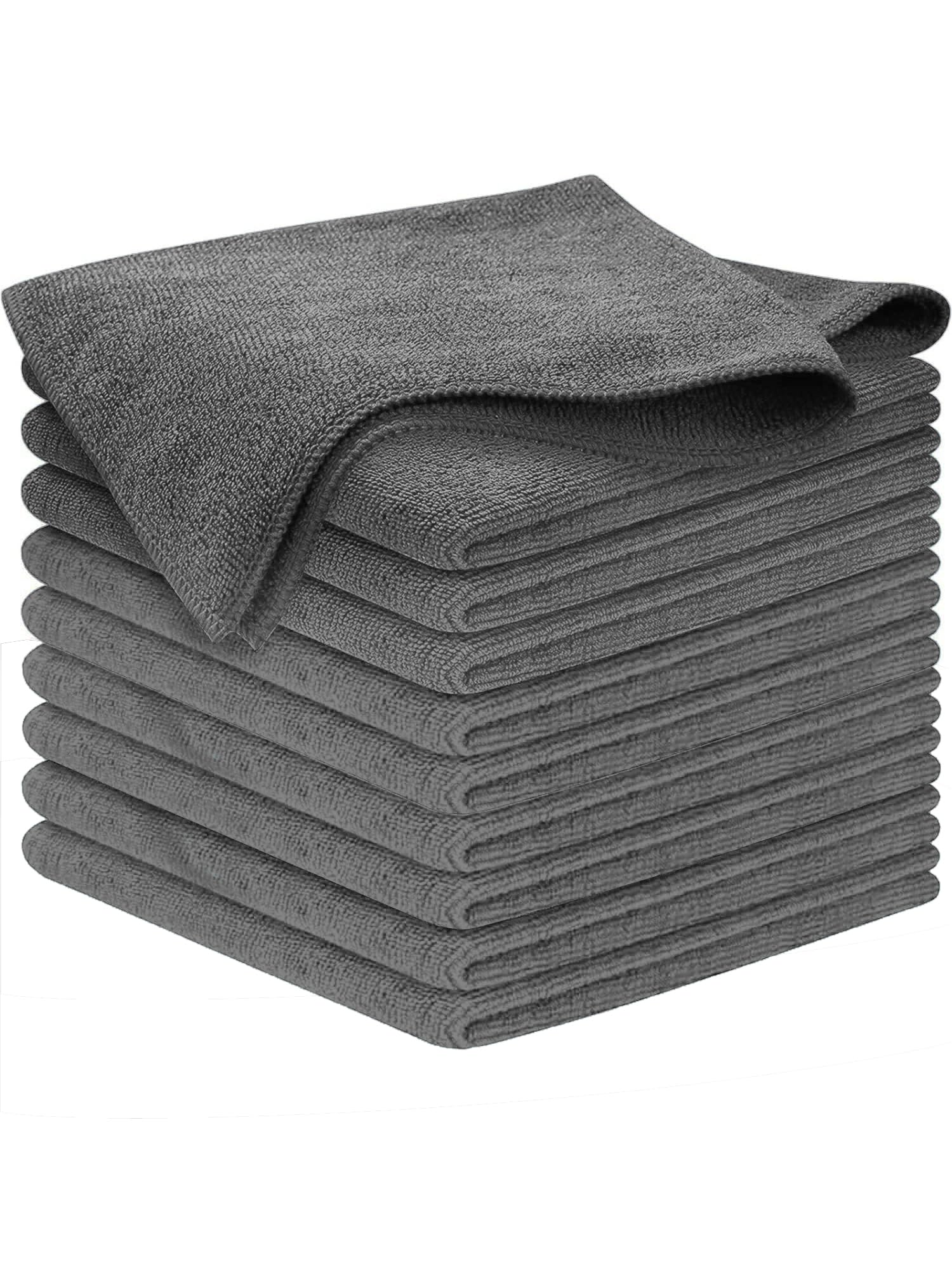 USANOOKS Microfiber Cleaning Cloth Grey - 12 Pcs (12.5"x12.5") - High Performance - 1200 Washes, Ultra Absorbent Microfiber Towel Weave Grime & Liquid for Streak-Free Mirror Shine - Car Washing Cloth