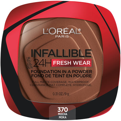 L'Oreal Paris Makeup Infallible Fresh Wear Foundation in a Powder, Up to 24H Wear, Waterproof, Ivory Buff, 0.31 oz.