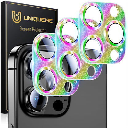 UniqueMe Compatible for 3 Pack iPhone 17 Pro Camera Lens Protector - [Drop Protection] 9H Tempered Glass Camera Cover Screen [Update New Version]【Not for 17 Pro Max】