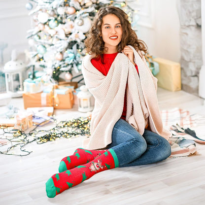 MGparty 12 Pairs Christmas Socks for Women Funny Holiday Crew Socks Cute Novelty Winter Xmas Gift Socks for Stocking Stuffers