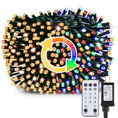 66FT 200 LED Christmas Tree Lights, Twinkle Fairy Lights String with 8 Flashing Modes String Lights for Indoor Bedroom Outdoor Christmas Trees Garland Wreath Holiday Decorations, Warm White
