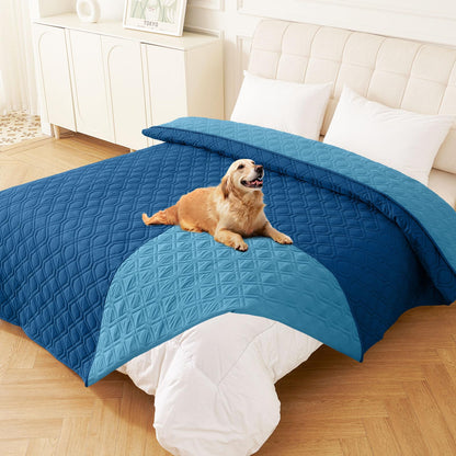 hyha Waterproof Dog Bed Blanket, Soft Pet Blankets, Waterproof Couch Cover for Dogs, Reversible Sofa Covers Washable for Furniture (30x70 Inch, Grey/Dark Grey)