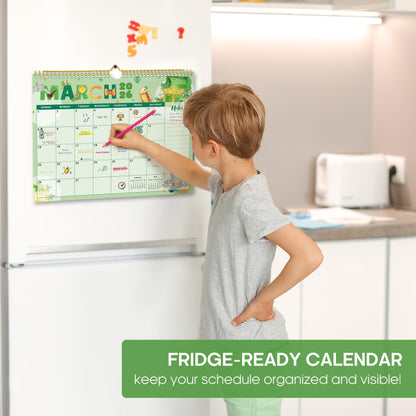 2026 Calendar, Monthly Wall Calendar from October 2025 to June 2027, 11.5" x 14.7", Spiral Binding Hanging Wall Calendar, Perfect for Home or Office,Floral