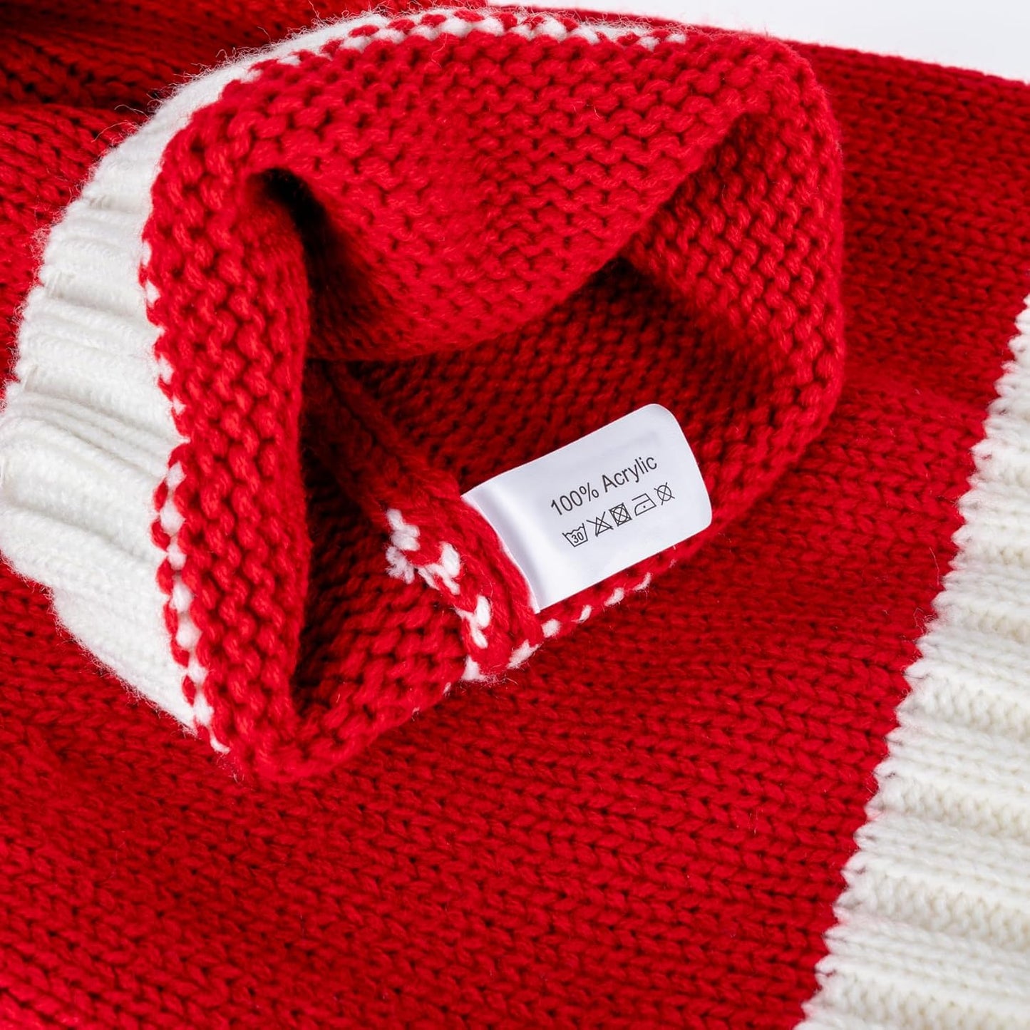 Santa Hat Christmas Hat Xmas Adult Women Men Washable Fade-restant Knitted Soft Warm Long