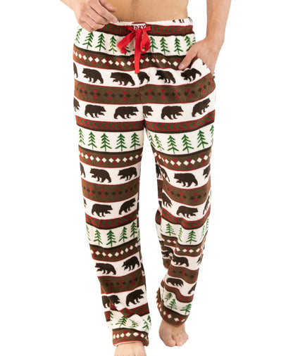 Lazy One Men's Fleece Pajama Pants, Nordic Fleece Pajama Bottoms for Men, Warm Pajama Pants