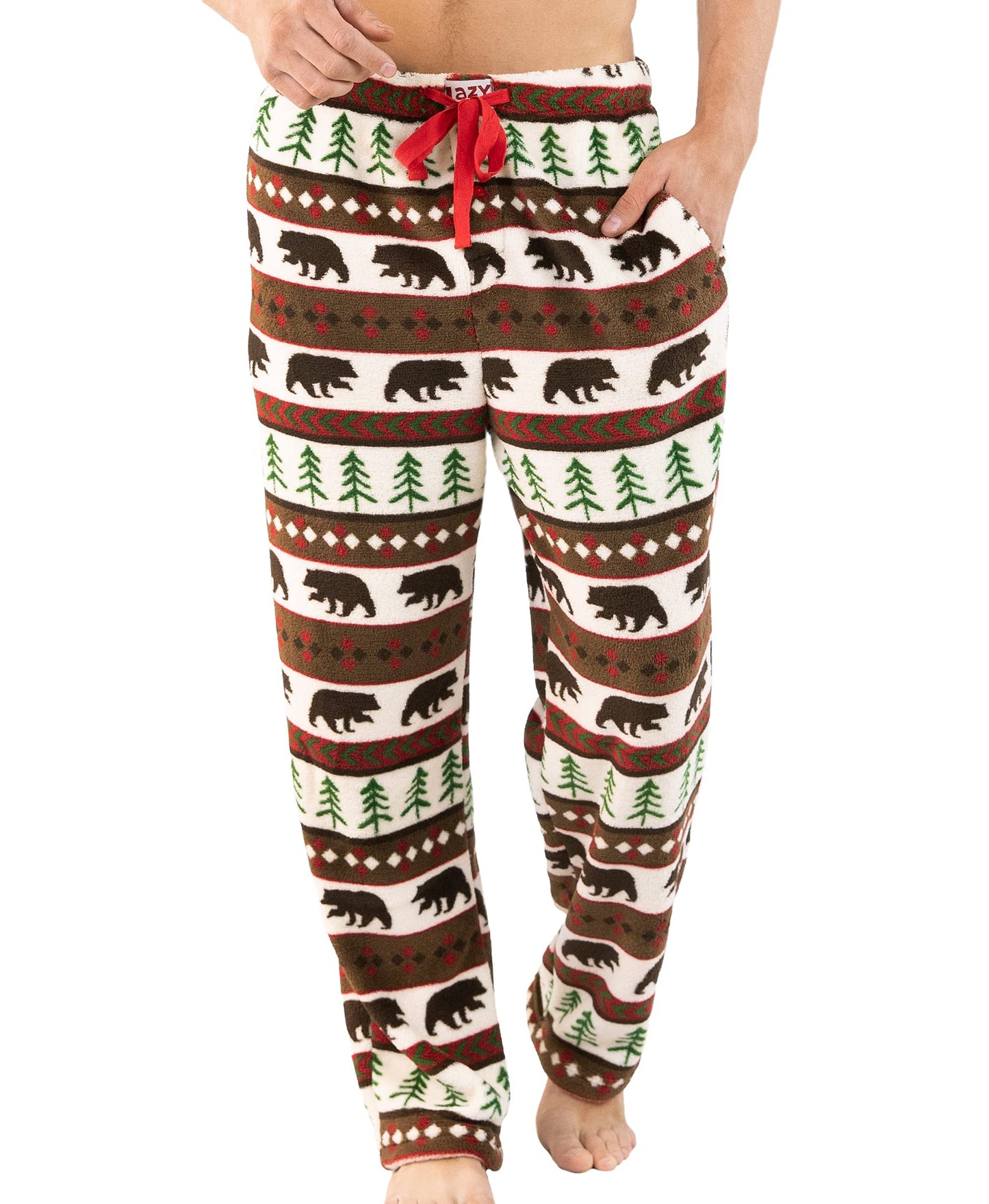 Lazy One Men's Fleece Pajama Pants, Nordic Fleece Pajama Bottoms for Men, Warm Pajama Pants