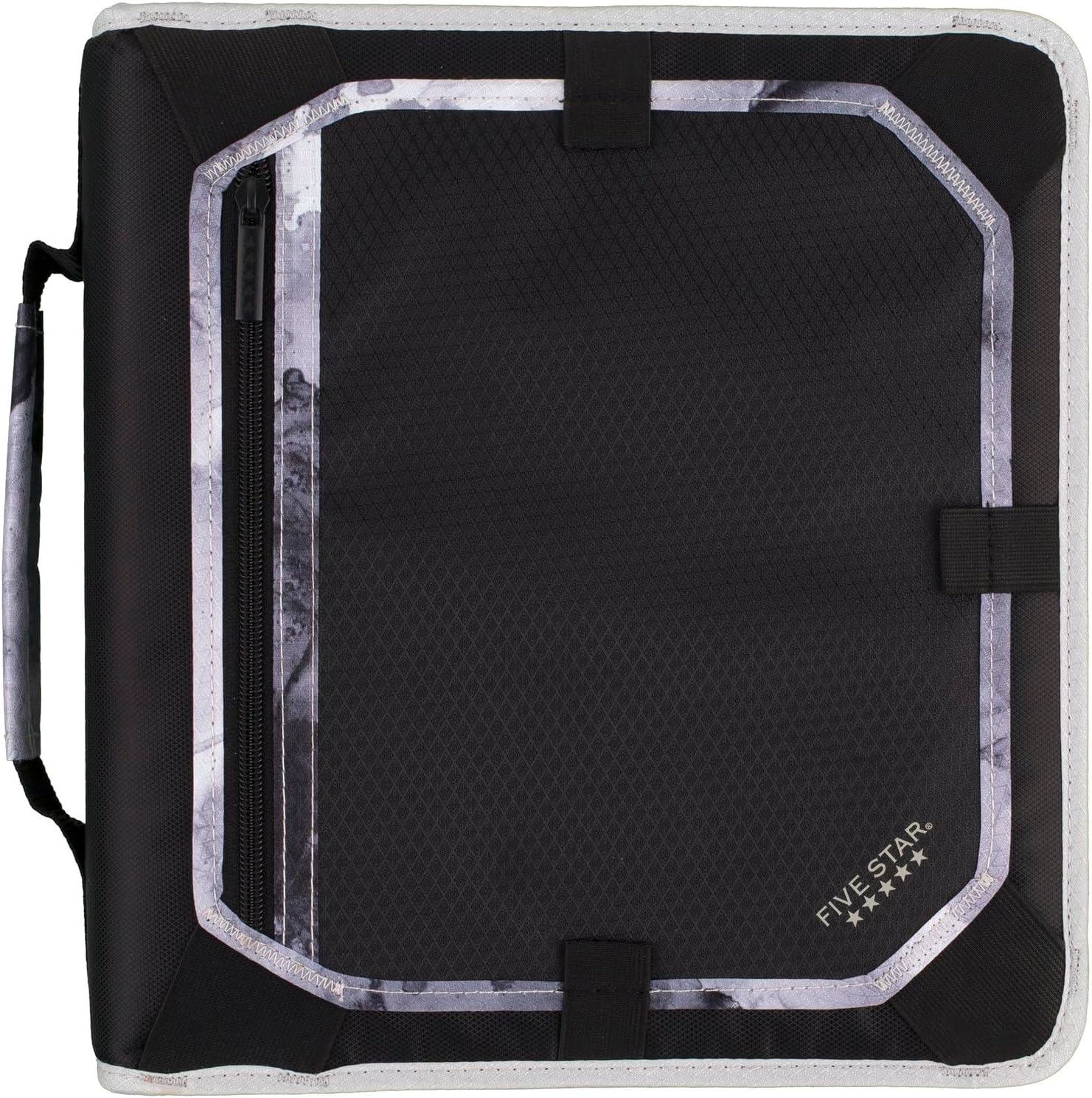 Five Star Zipper Binder, 2 Inch 3-Ring Binder with Round Rings, Expansion Panel and 5-Tab Expanding File, 580 Sheet Capacity, Black/Gray (29052IT8)