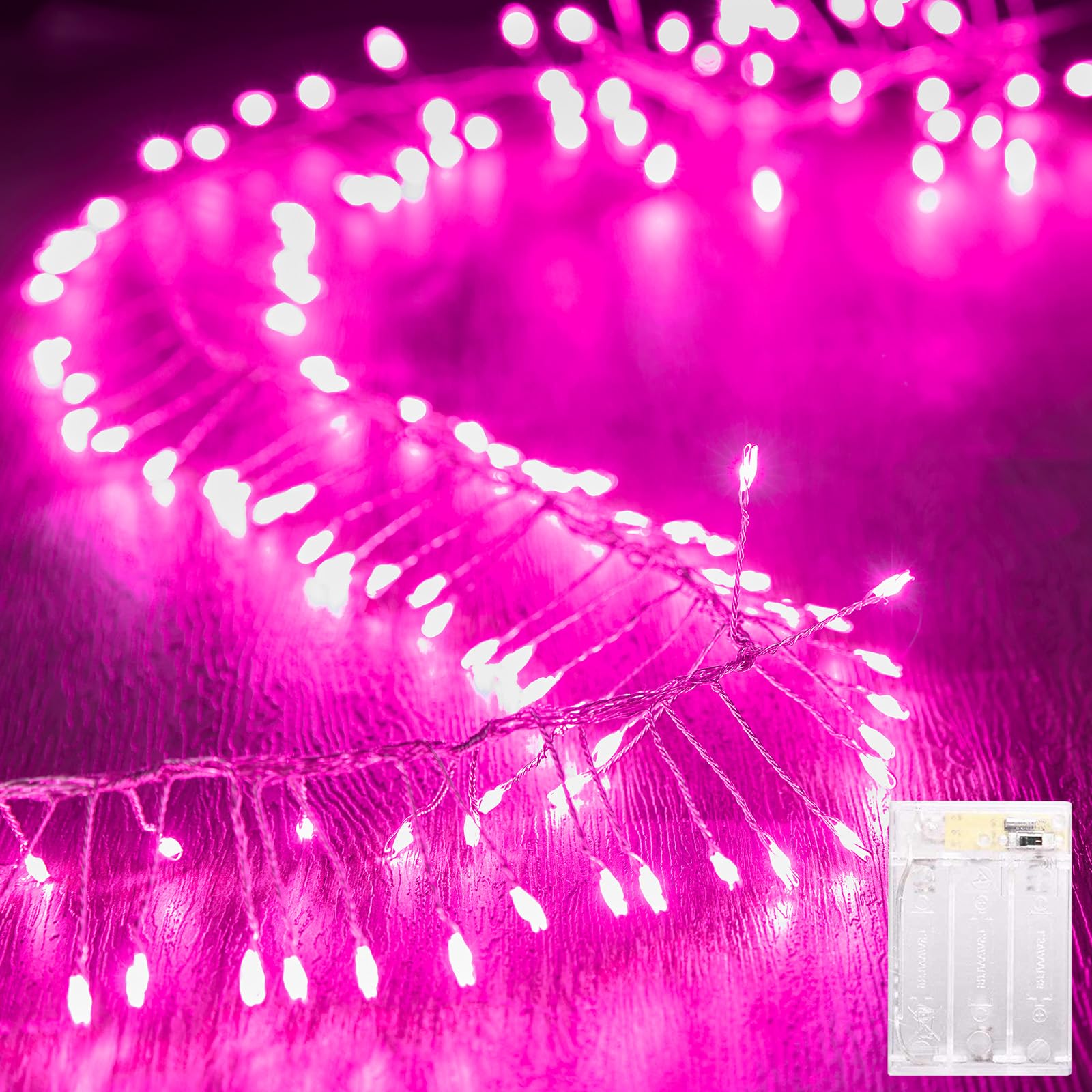 Brightown Fairy Lights Battery Operated, 10Ft 120 LED Firecracker String Lights, Waterproof Silver Wire Starry Firefly Light for DIY Wreath Weeding Indoor Outdoor Christmas Decorations