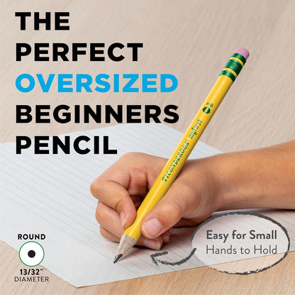 Ticonderoga® Beginners' Elementary Pencils, With Eraser, #2 Lead, Yellow Barrel, Pack Of 12
