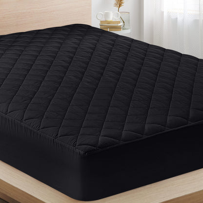 Utopia Bedding Quilted Fitted Mattress Pad, Queen Size, Elastic Fitted Mattress Topper Protector and Cover Stretches up to 16 Inches Deep, Machine Washable (White)