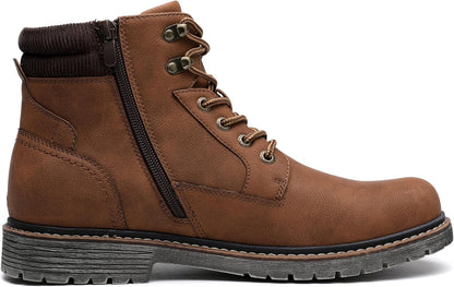 DECARSDZ Men's Fashion Lace-up Casual Chukka Boots for Men Zipper Boot