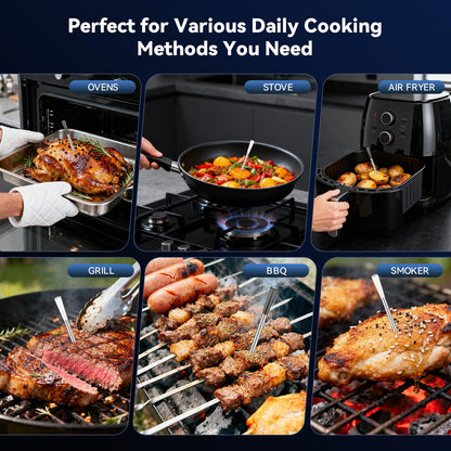 Smart Wireless Meat Thermometer Digital, 2 Probes, Advanced Bluetooth Food Thermometer for Cooking, IP67, Real-Time Monitoring & Smart Alerts for BBQ, Grill, Oven, Smoker, Kitchen Gifts for Christmas