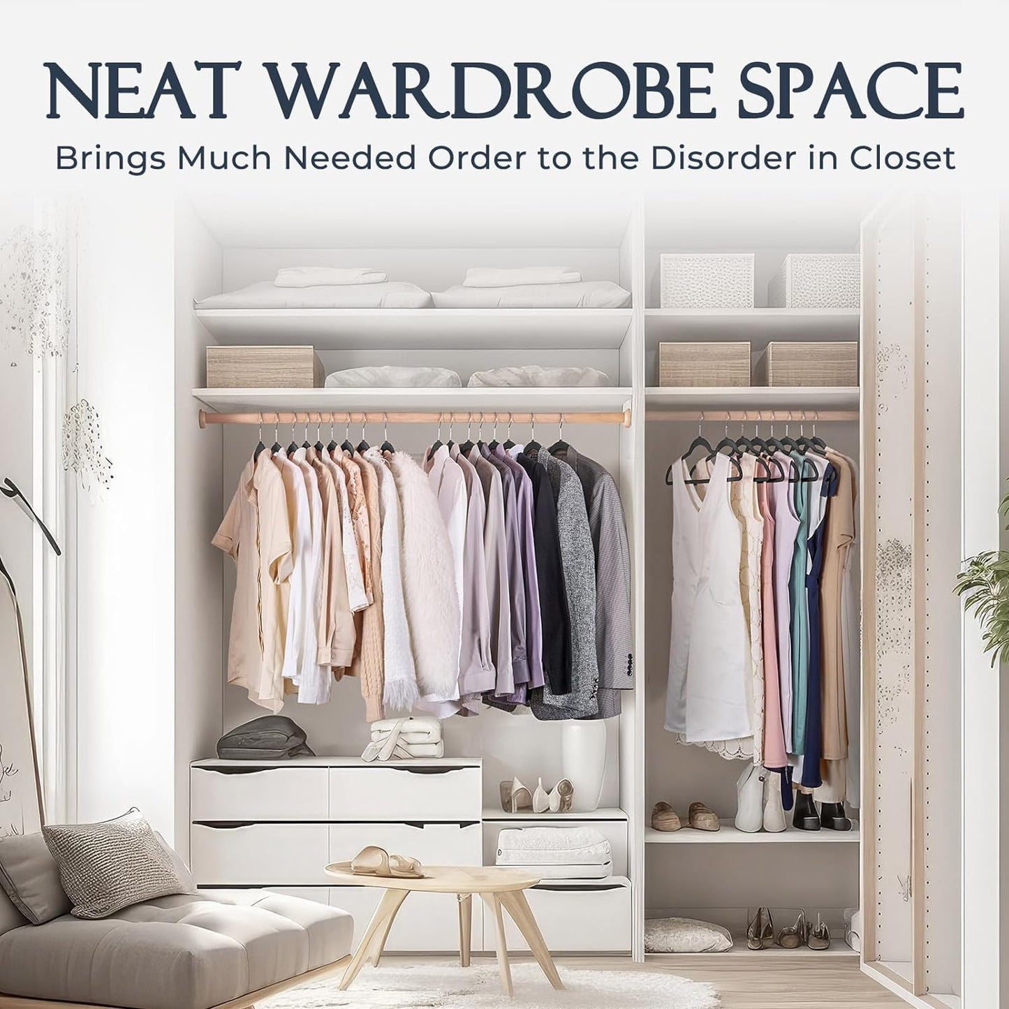 HOUSE DAY Black Velvet Hangers 60 Pack, Non Slip Clothes Felt Hanger Heavy Duty for Coat, Premium Slim Space Saving Suit Hangers for Closet Organizer, 360° Rotating Silver Hook