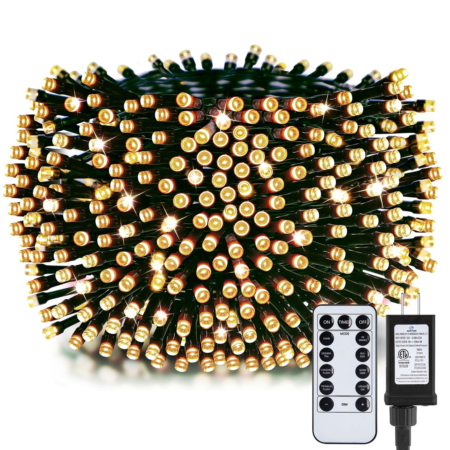 66FT 200 LED Christmas Tree Lights, Twinkle Fairy Lights String with 8 Flashing Modes String Lights for Indoor Bedroom Outdoor Christmas Trees Garland Wreath Holiday Decorations, Warm White
