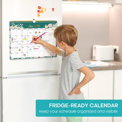 2026 Calendar, Monthly Wall Calendar from October 2025 to June 2027, 11.5" x 14.7", Spiral Binding Hanging Wall Calendar, Perfect for Home or Office,Floral