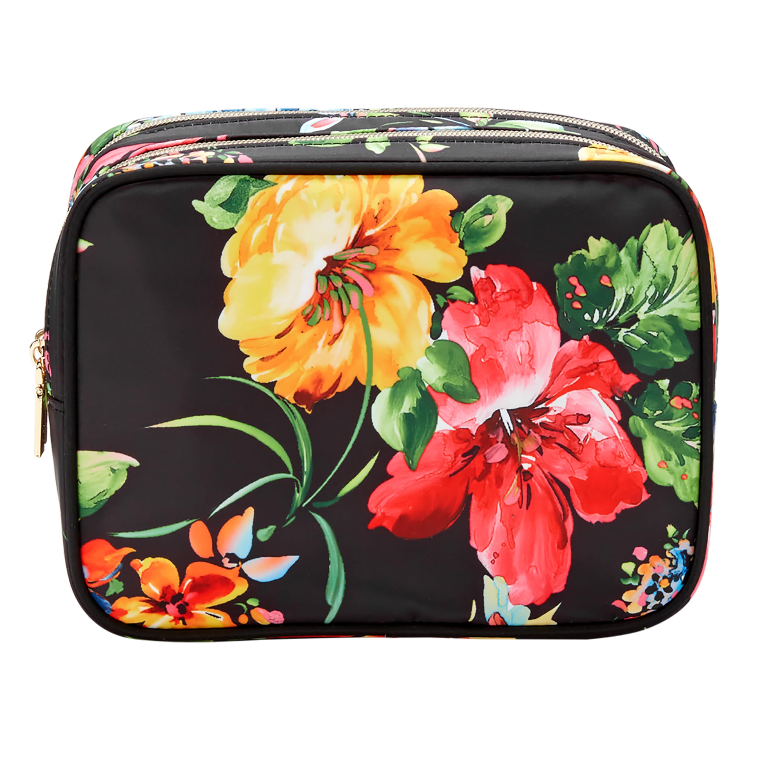 Conair Makeup Bag - Travel Toiletry Bag - Cosmetic Bag - Toiletry Bag for Women - Double Zip Organizer - Pink Palm Print