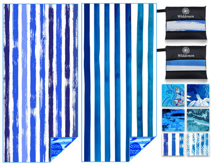 Microfiber Lightweight Beach Towel Sand Free Quick Dry Absorbent Thin Compact Towels for Swimming Pool Camping Beach Accessories Large Easy Pack Travel Things for Vacation Essentials Gift Adult