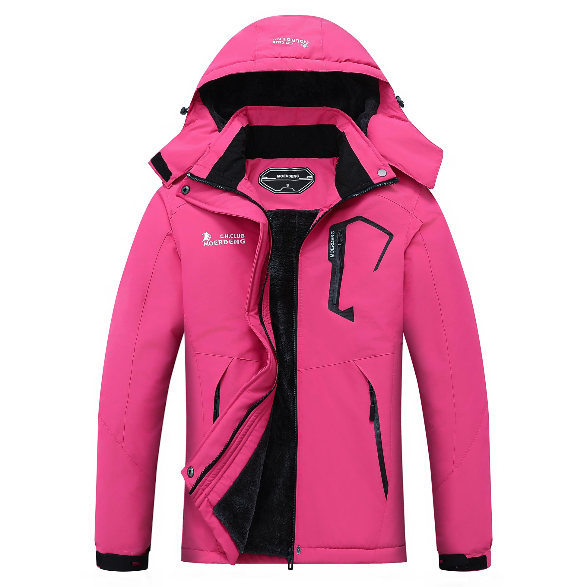 MOERDENG Women's Waterproof Ski Jacket Warm Winter Snow Coat Mountain Windbreaker Hooded Raincoat Jacket
