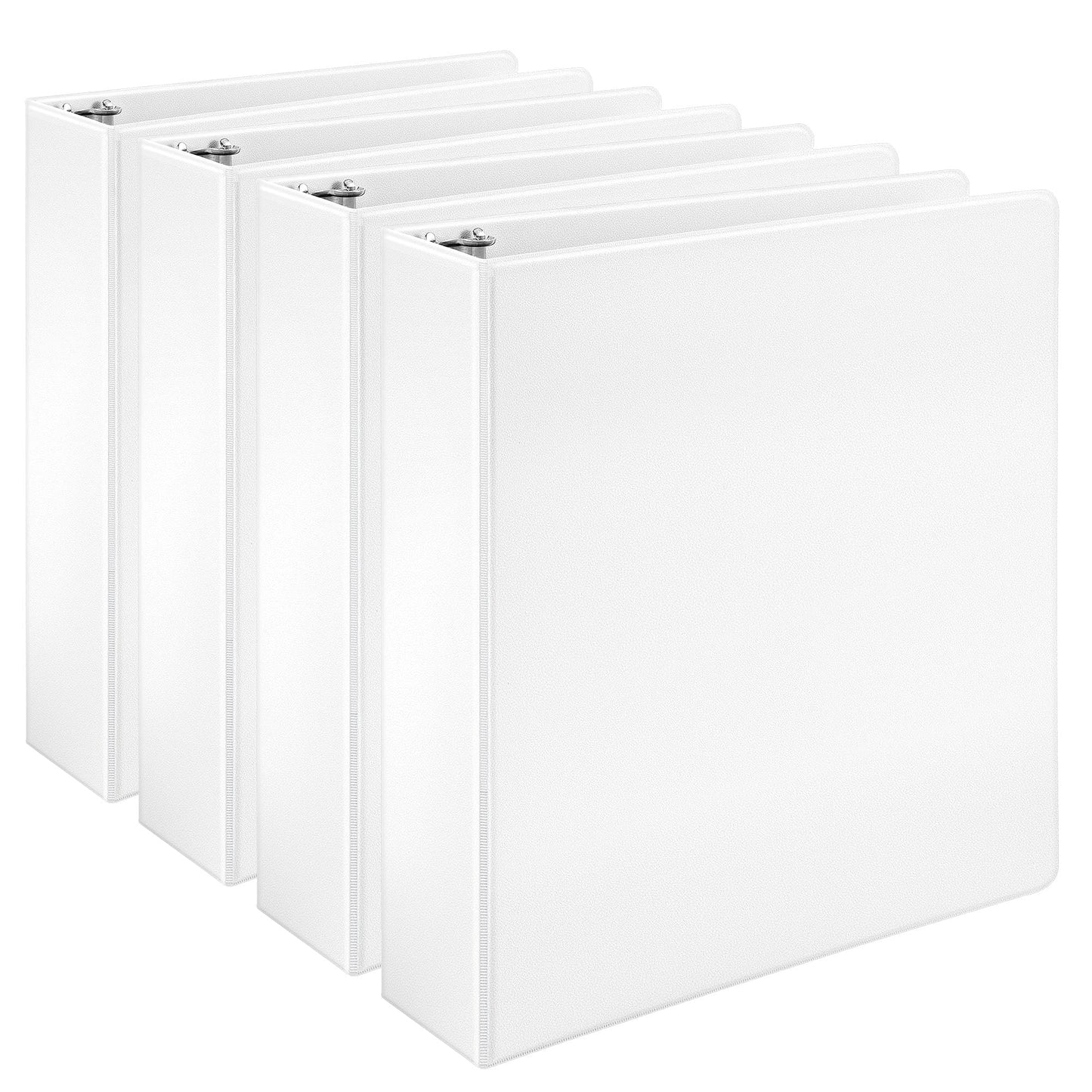 Amazon Basics 3 Ring Binders, 3 Inch, 2 Pack, D-Ring Organizer for School, Home Office, White