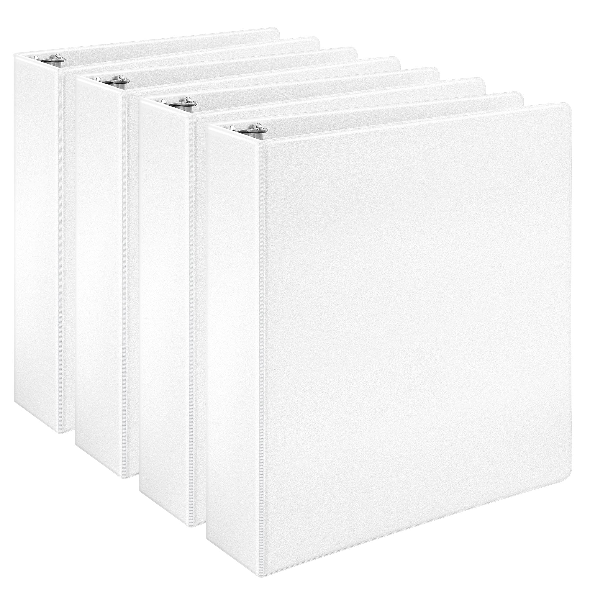 Amazon Basics 3 Ring Binders, 3 Inch, 2 Pack, D-Ring Organizer for School, Home Office, White