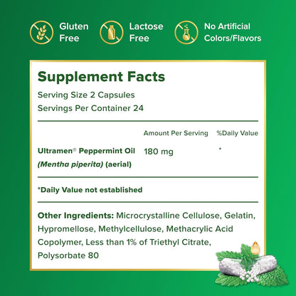 IBgard Gut Health Supplement, Peppermint Oil Capsules for Abdominal Comfort, 48 Capsules