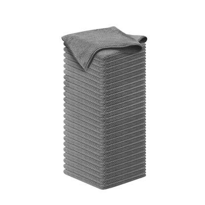 USANOOKS Microfiber Cleaning Cloth Grey - 12 Pcs (12.5"x12.5") - High Performance - 1200 Washes, Ultra Absorbent Microfiber Towel Weave Grime & Liquid for Streak-Free Mirror Shine - Car Washing Cloth