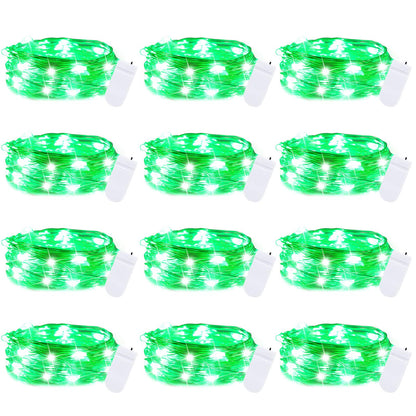 Brightown 12 Pack LED Fairy Lights Battery Operated String Lights - 7ft 20LED Waterproof Silver Wire Firefly Starry Moon Lights for DIY Crafts Wedding Table Centerpieces Party Bedroom Christmas