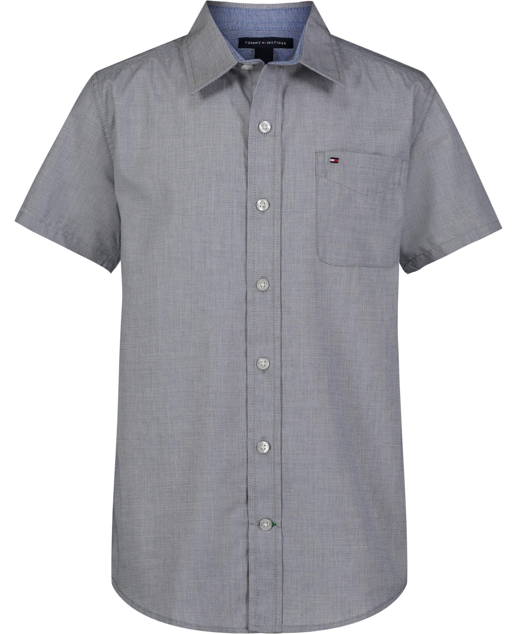 Tommy Hilfiger Boy's Short Sleeve Blue Skies Plaid Shirt (Big Kids)