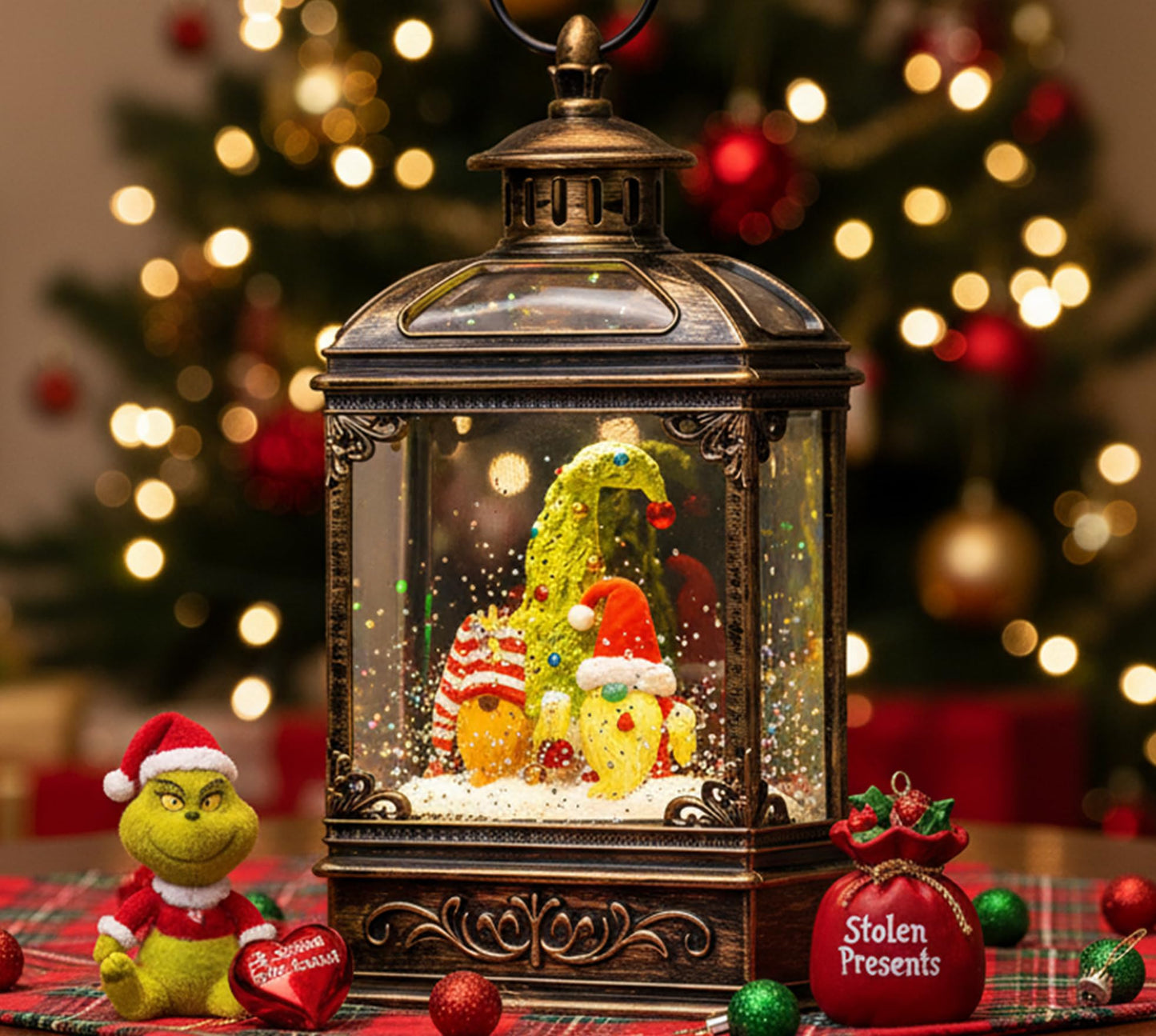Christmas Snow Globe Swirling Glittering Nativity Scene with Music, USB Lined/Battery Operated Lighted Water Lantern for Christmas Festival Decoration Gifts