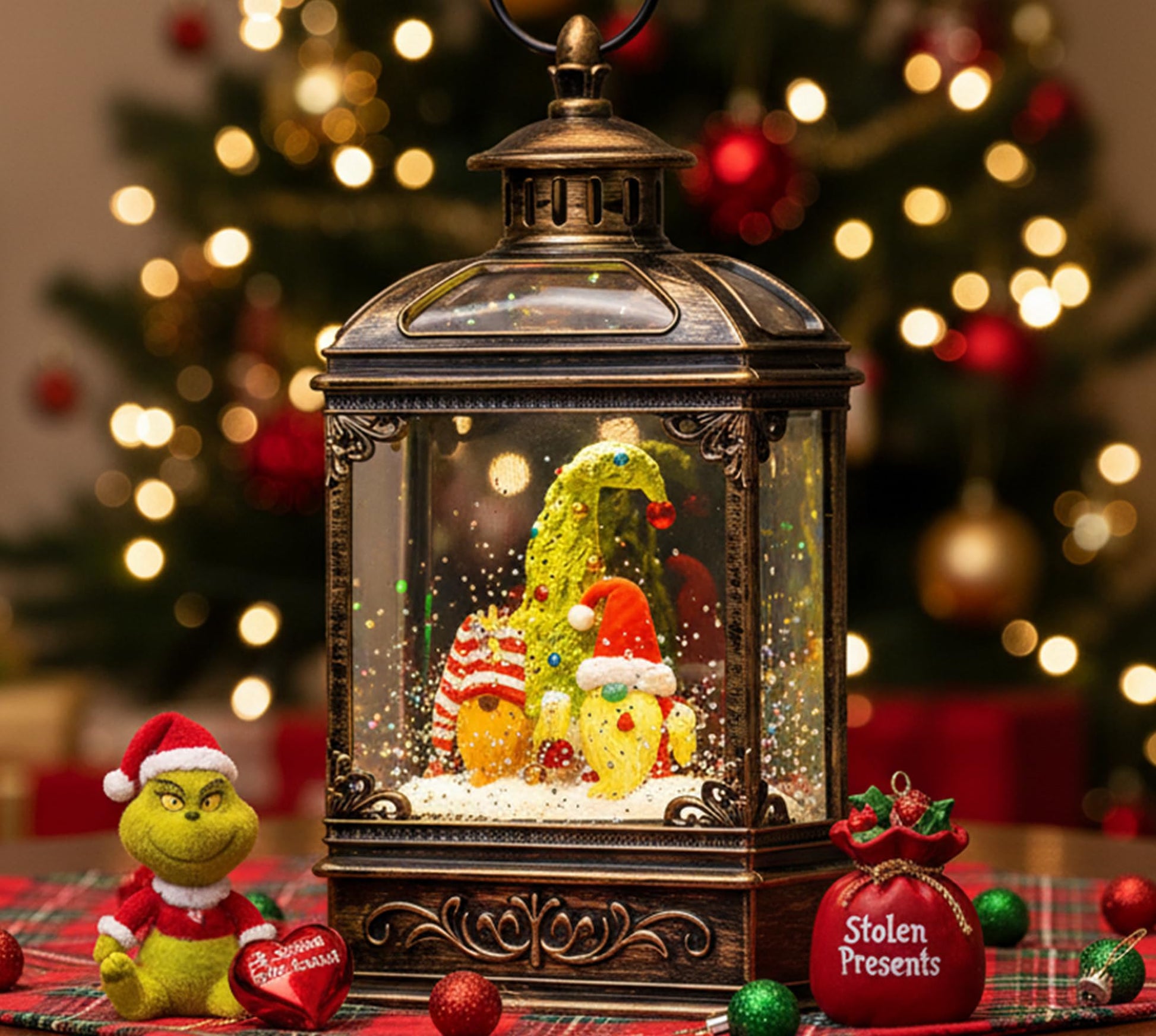 Christmas Snow Globe Swirling Glittering Nativity Scene with Music, USB Lined/Battery Operated Lighted Water Lantern for Christmas Festival Decoration Gifts