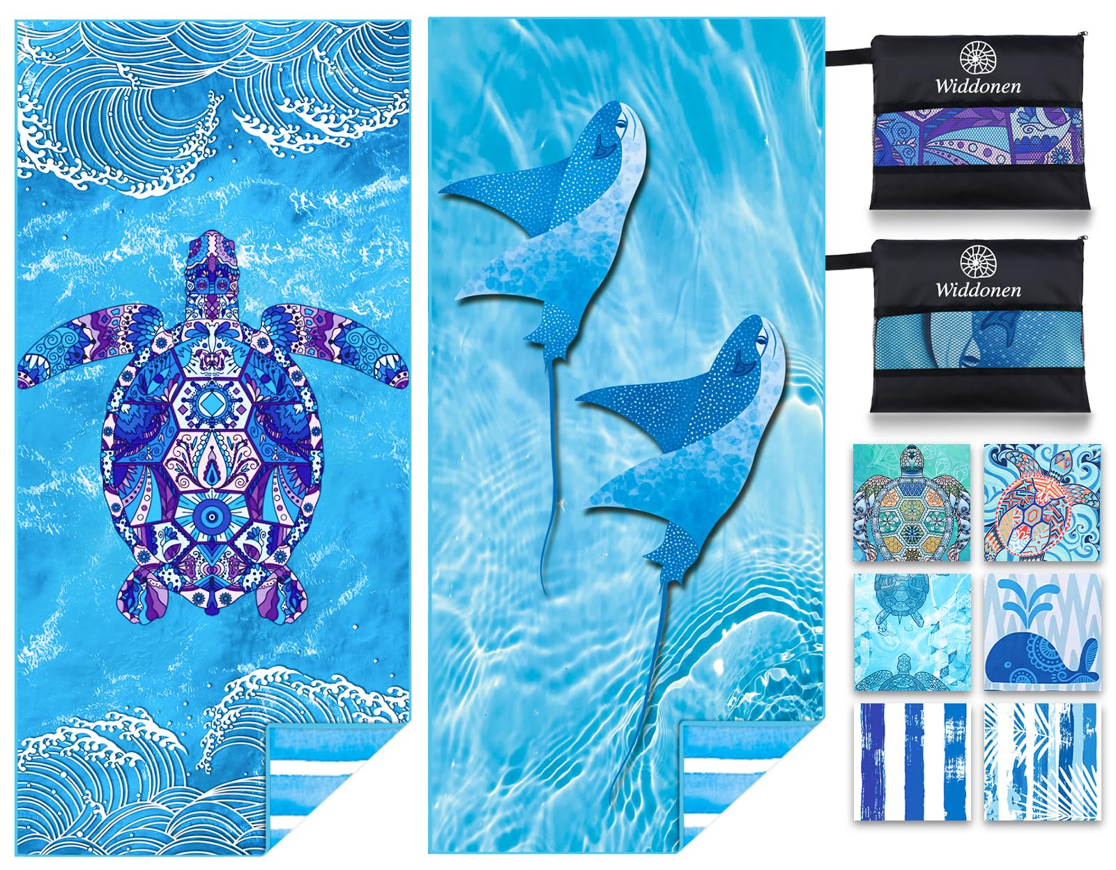 Microfiber Lightweight Beach Towel Sand Free Quick Dry Absorbent Thin Compact Towels for Swimming Pool Camping Beach Accessories Large Easy Pack Travel Things for Vacation Essentials Gift Adult