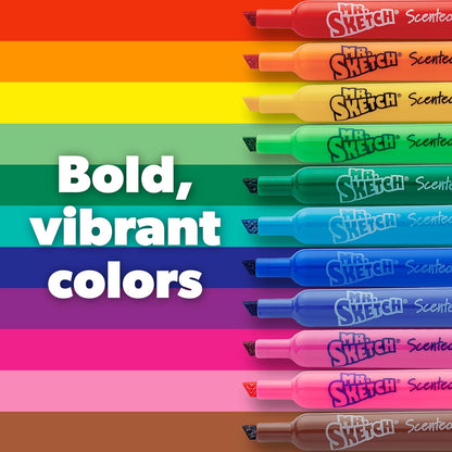 Mr. Sketch Scented Markers, Chisel Tip Marker, Assorted Colors, 22 Count