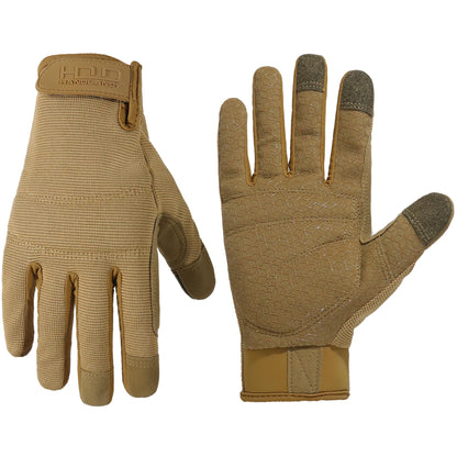 HANDLANDY Work Gloves for Men & Women, Utility Mechanic Working Gloves Touch Screen, Flexible Yard Work Gloves