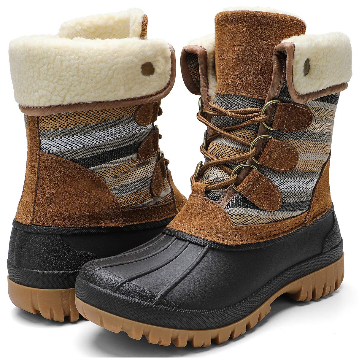 STQ Womens Winter Duck Boots Waterproof Cold Weather Snow Boots