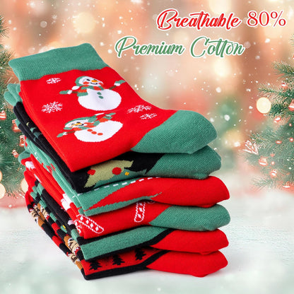 Mens Funny Patterned Christmas Socks for Adults Cute Fun Novelty Cotton Socks for Men