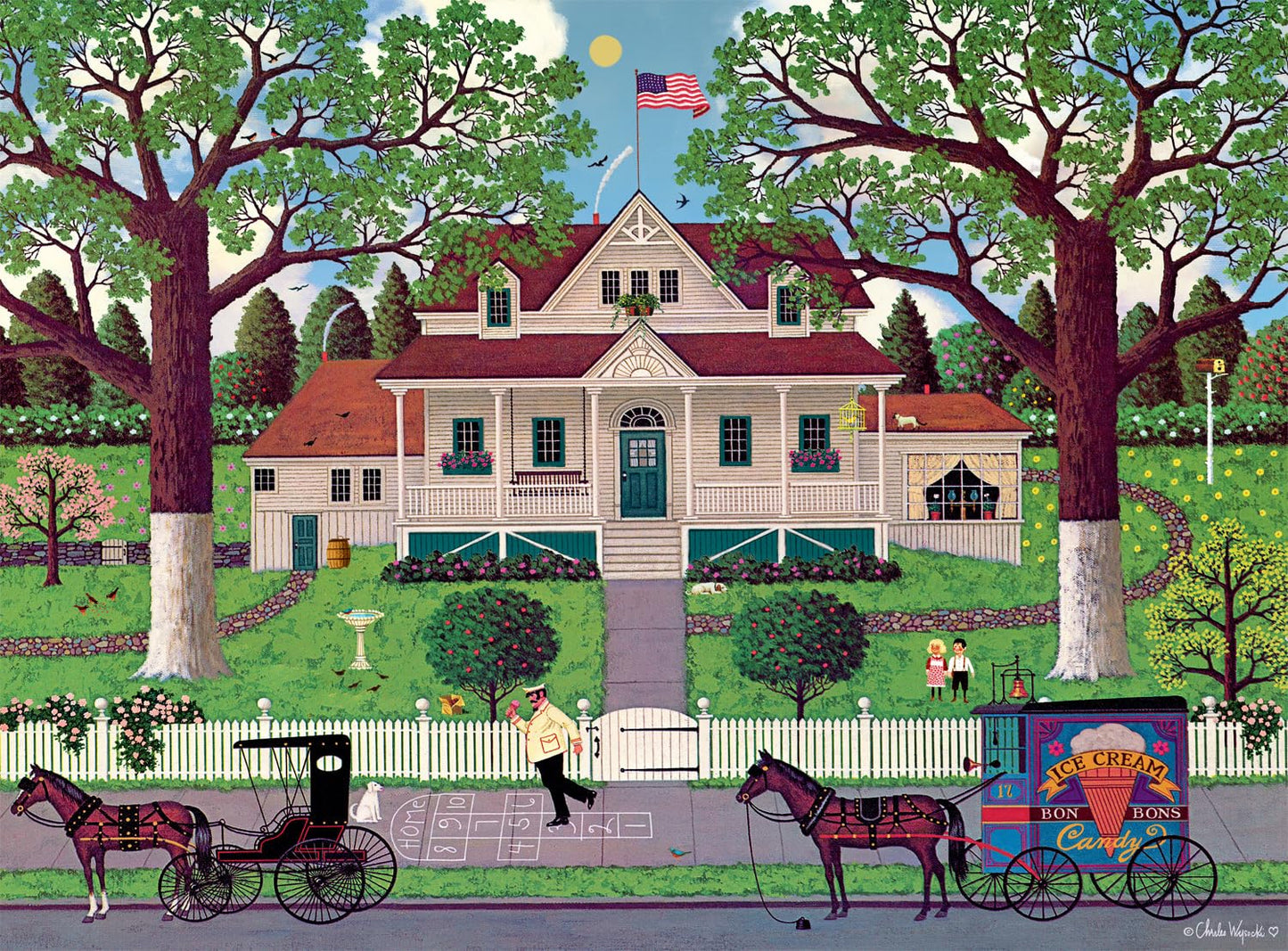 Buffalo Games – Charles Wysocki - Whistle Stop Christmas- 1000 Piece Holiday Jigsaw Puzzle - Festive Puzzles for Adults – Precision-Cut Pieces, Winter Artwork, Hours of Relaxing Fun