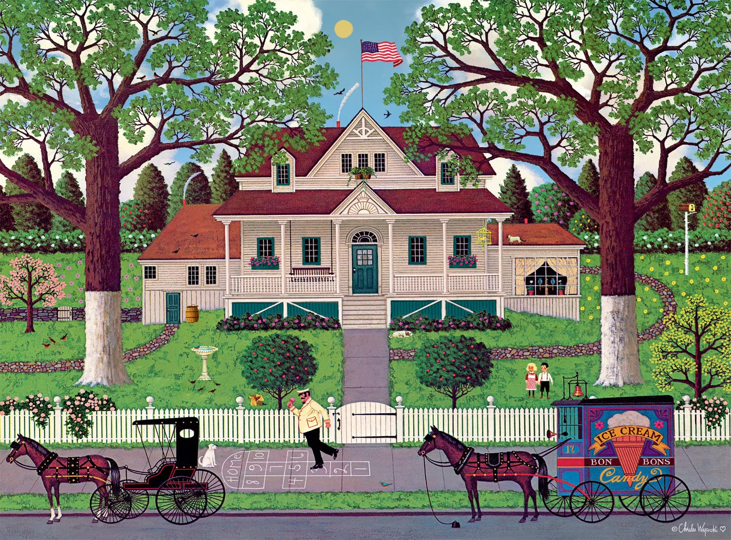 Buffalo Games – Charles Wysocki - Whistle Stop Christmas- 1000 Piece Holiday Jigsaw Puzzle - Festive Puzzles for Adults – Precision-Cut Pieces, Winter Artwork, Hours of Relaxing Fun