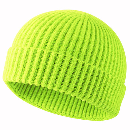 ROYBENS Swag Wool Knit Cuff Short Fisherman Beanie for Men Women, Winter Warm Hats