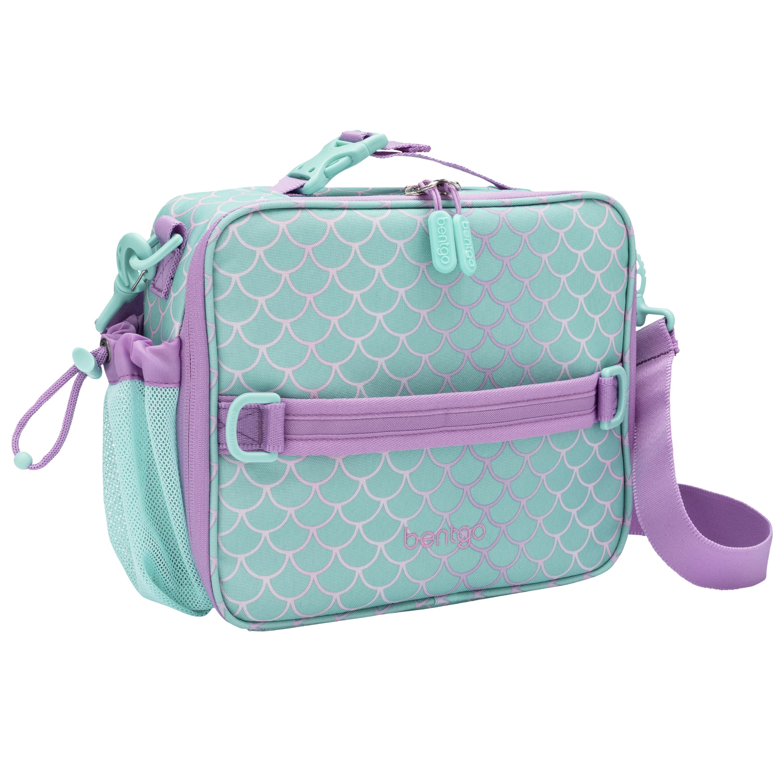 Bentgo Kids Lunch Bag - Double-Insulated, Reusable Lunch Bag for Kids 3+ with Adjustable Strap; Holds Lunch Box/Water Bottle/Snacks; Easy-Clean, Water-Resistant & Pockets (Sports)