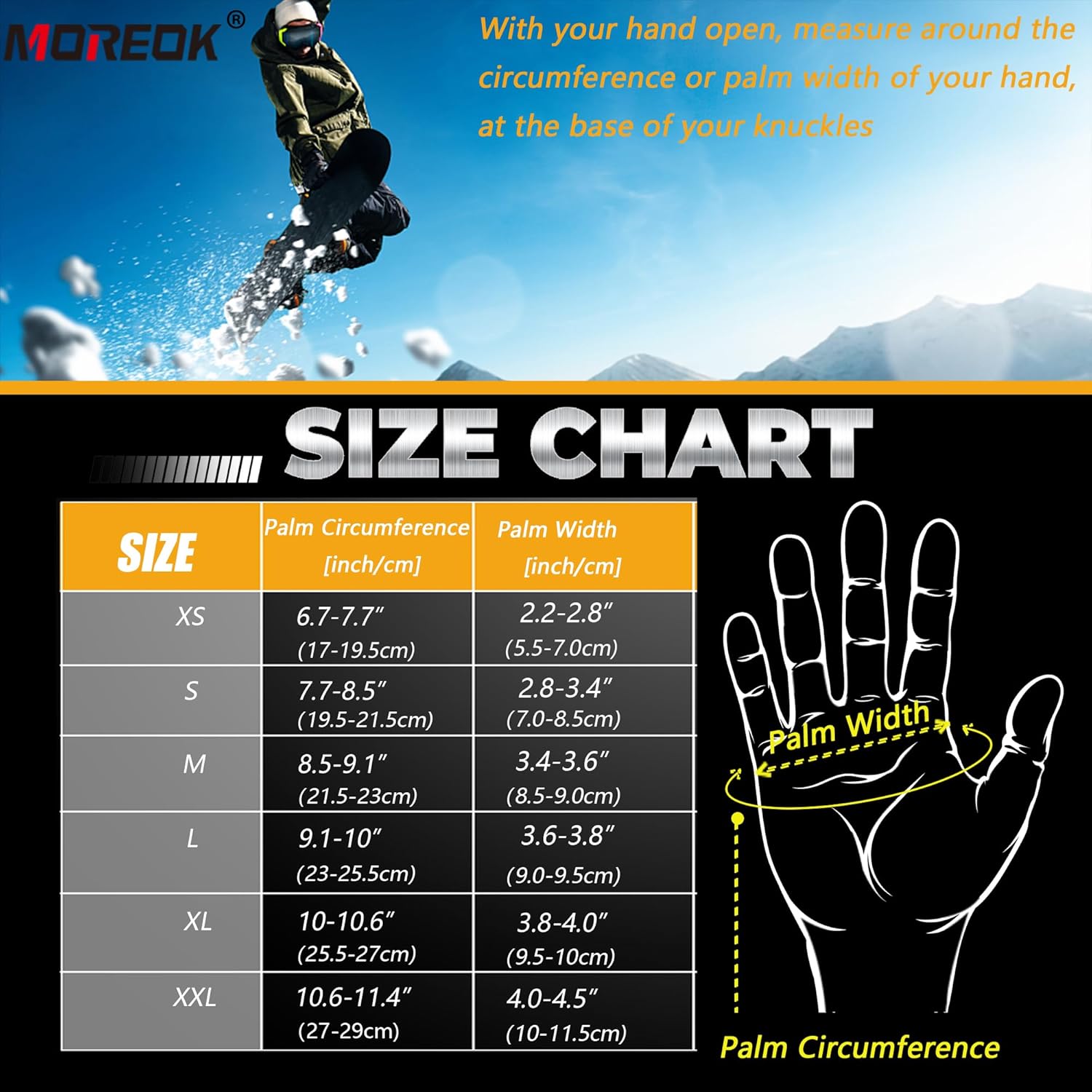 MOREOK Waterproof & Windproof -30°F Winter Gloves for Men/Women, 3M Thinsulate Thermal Gloves Touch Screen Warm Gloves for Skiing,Cycling,Motorcycle,Running