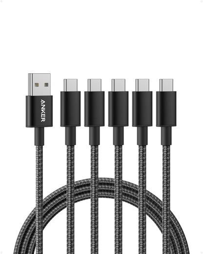 Anker Cable [2 Pack, 6FT], USB A to USB C Cable for Samsung Galaxy S10 S10+, LG V30, Beats Fit Pro and More (Black)
