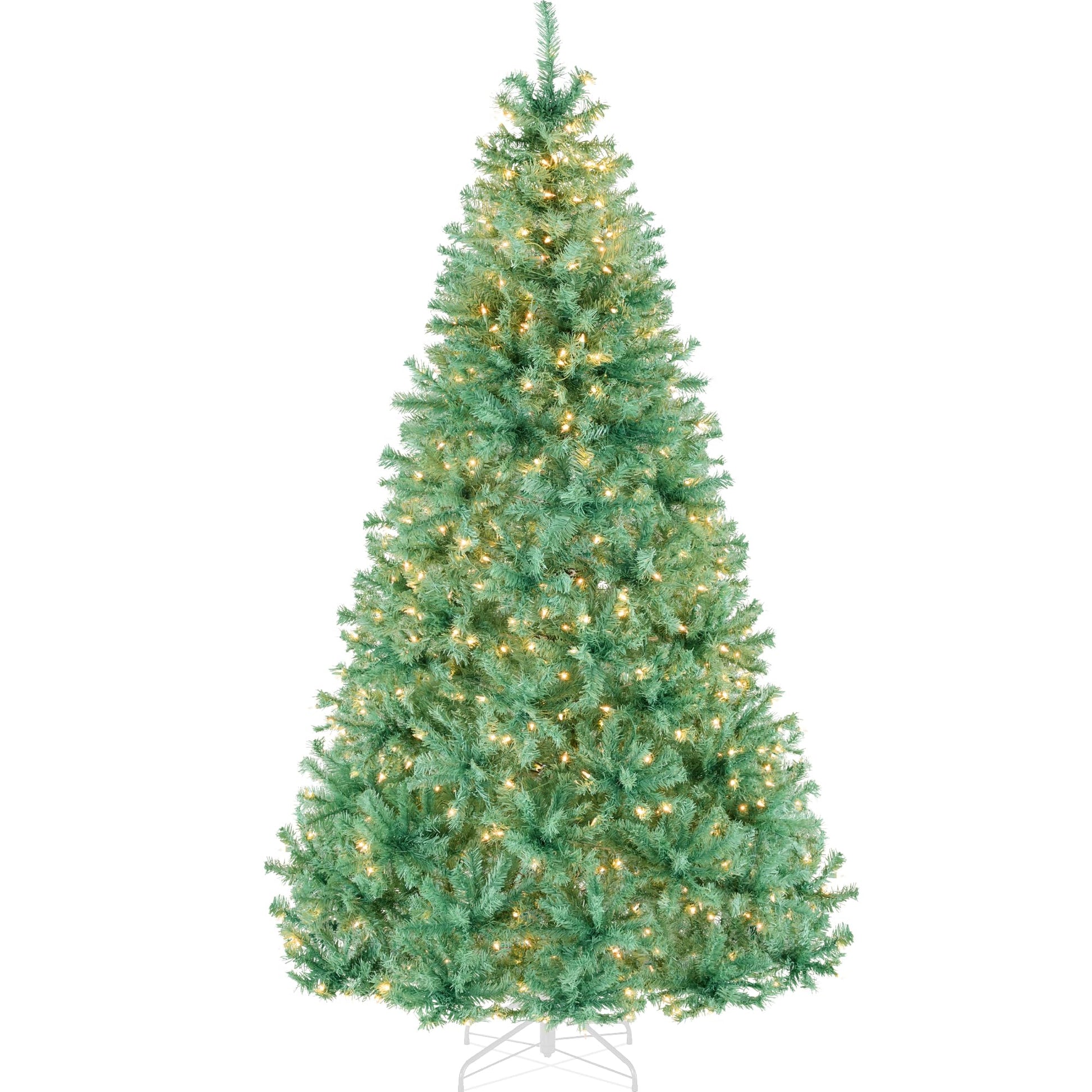 Best Choice Products 6ft Pre-Lit Baby Blue Christmas Tree, Full Artificial Holiday Decoration w/ 947 Branch Tips, 250 Lights, Foldable Base