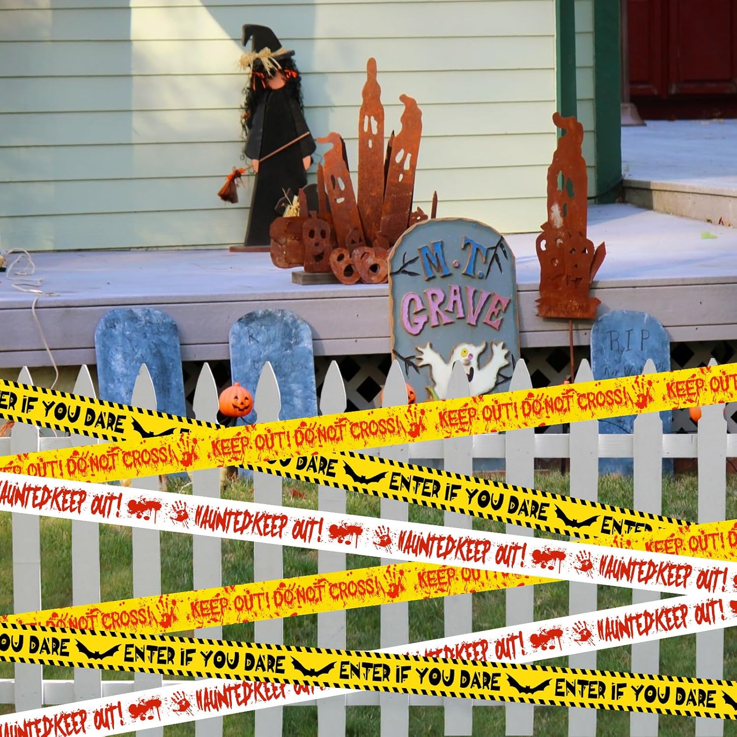 Halloween Decorations Caution Tape 3 in x 88.6 ft 3PCS, Scary Halloween Party Decorations for Indoor Outdoor, Haunted House Decor - Enter If You Dare - Haunted Keep Out - Keep Out Do Not Cross