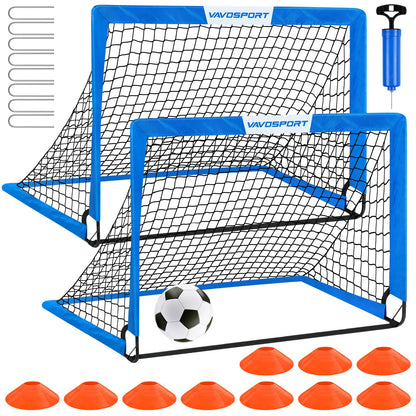 Kids Soccer Goals for Backyard Set - 2 of 4' x 3' Portable Soccer Goal Training Equipment, Pop Up Toddler Soccer Net with Soccer Ball, Soccer Set for Kids and Youth Games, Sports