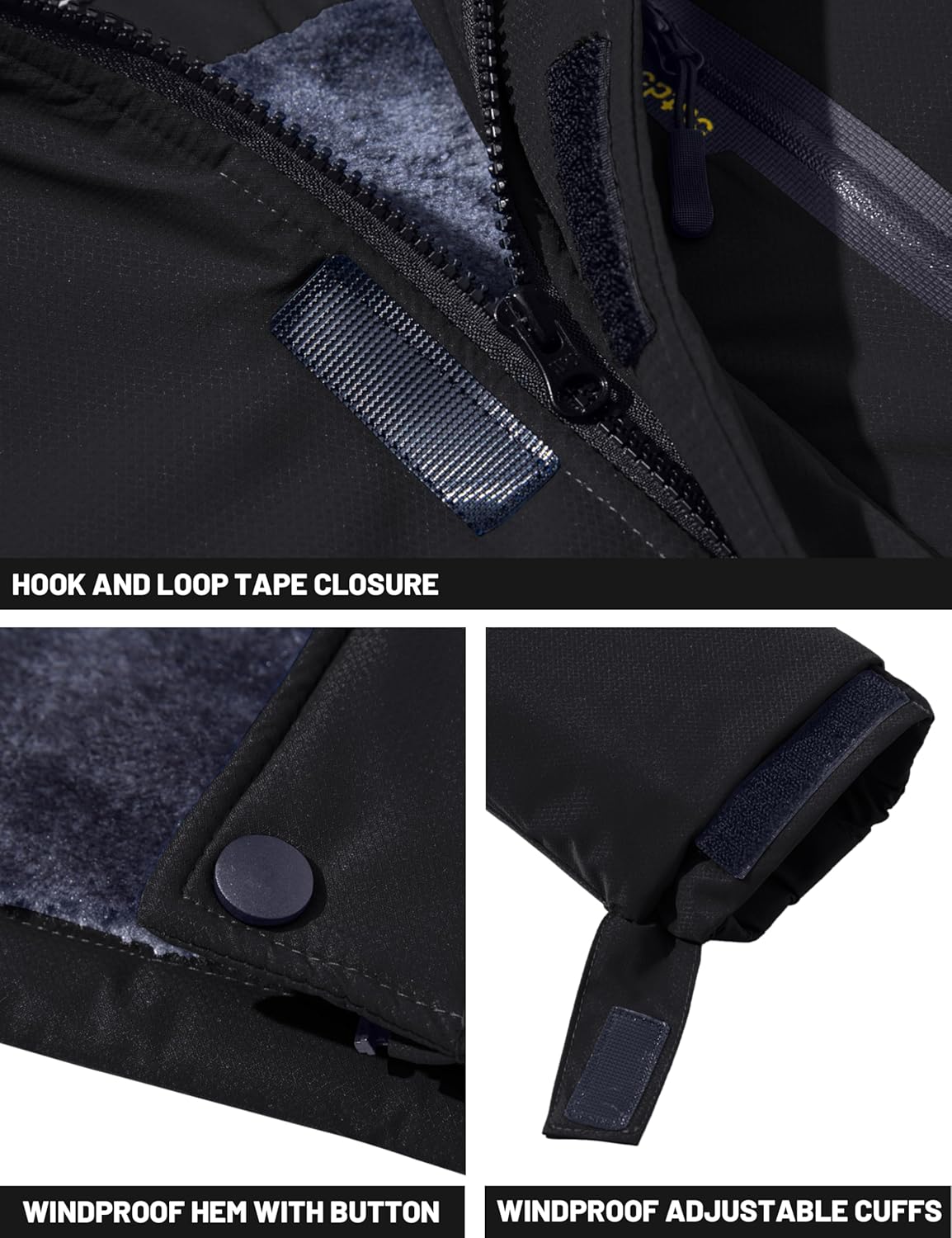 TACVASEN Men's Winter Skiing Jackets Water Resistant Fleece Coats Insulated Thermal Snowboard Jacket Parka Raincoat with Hood