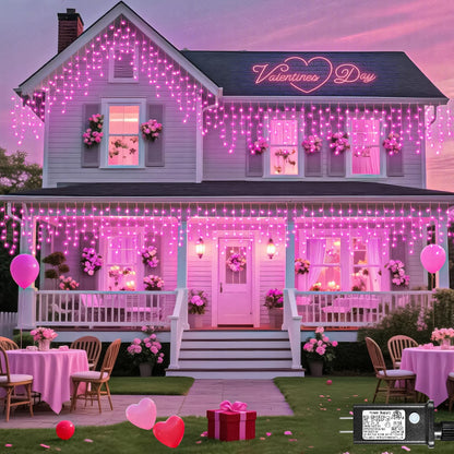 66ft Icicle Lights for Outside - 640 LED Christmas Lights Outdoor with 120 Drops 8 Modes, Plug in Twinkle Light Outside for Holiday Wedding Party Tree Room Indoor Thanksgiving Decoration, Warm White