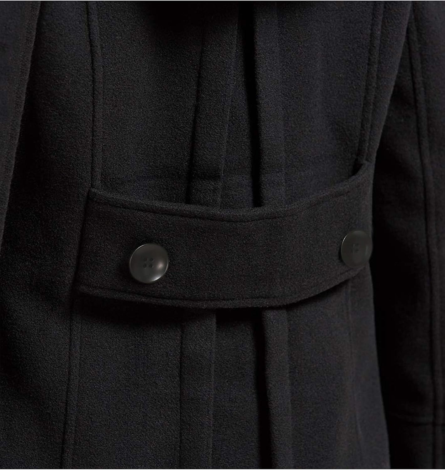 Tanming Women's Warm Double Breasted Wool Pea Coat Trench Coat Jacket with Hood