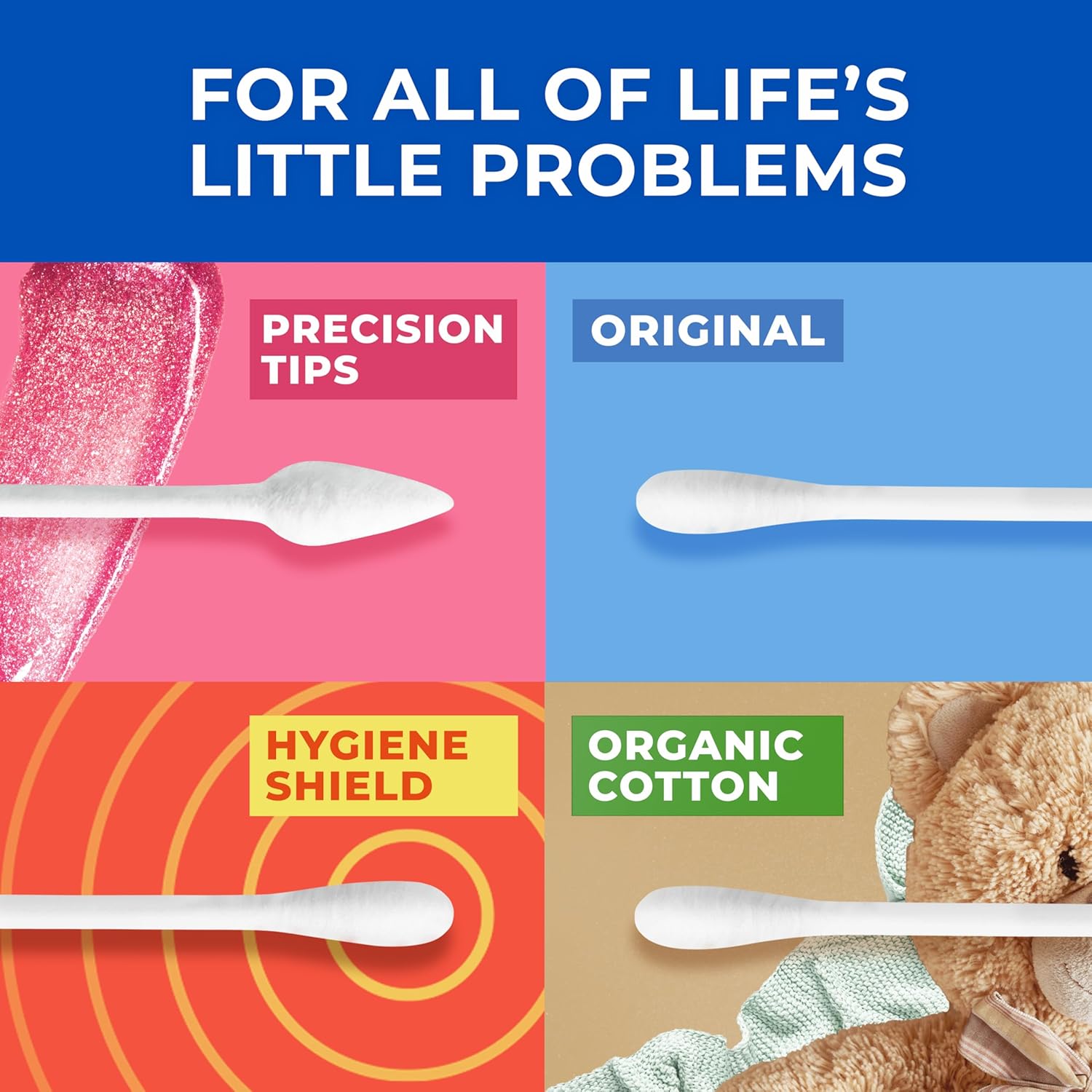 Q-tips Cotton Swabs For Hygiene and Beauty Care Original Cotton Swab Made With 100% Cotton 625 Count, WHITE