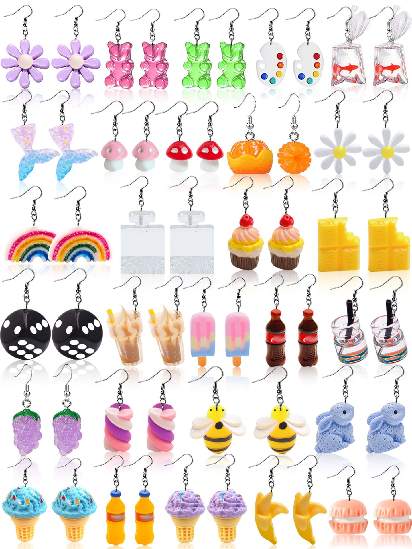 23 Pairs Christmas Earrings for Women Xmas Holiday Dangle Earrings Christmas Stud Tree Snowflake Bow Bells Light Earrings Bulk Cute Christmas Party Jewelry Gifts