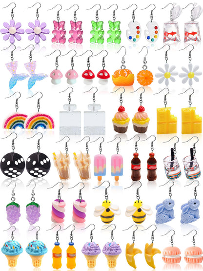 23 Pairs Christmas Earrings for Women Xmas Holiday Dangle Earrings Christmas Stud Tree Snowflake Bow Bells Light Earrings Bulk Cute Christmas Party Jewelry Gifts